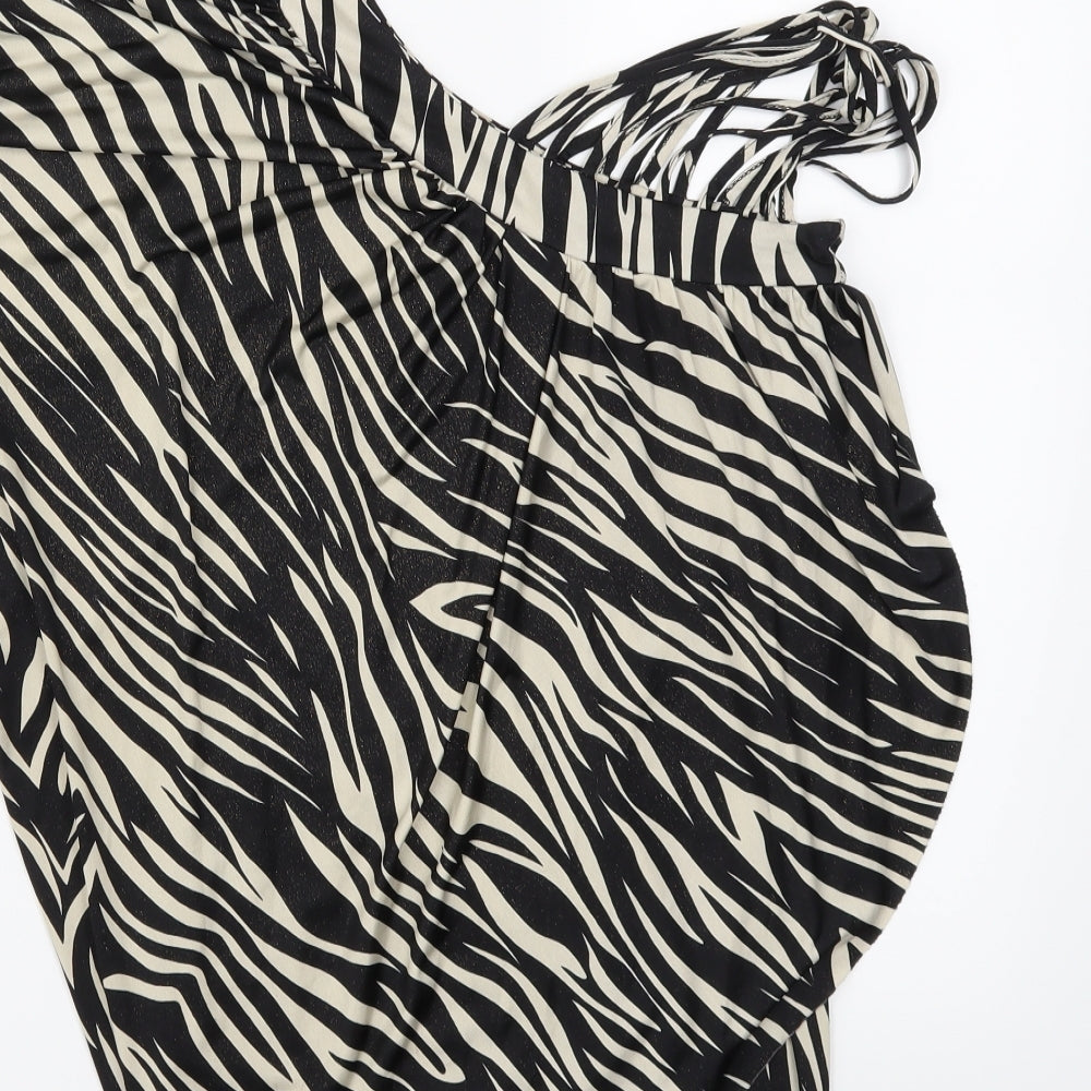 New Look Womens Beige Animal Print  Basic Blouse Size 8