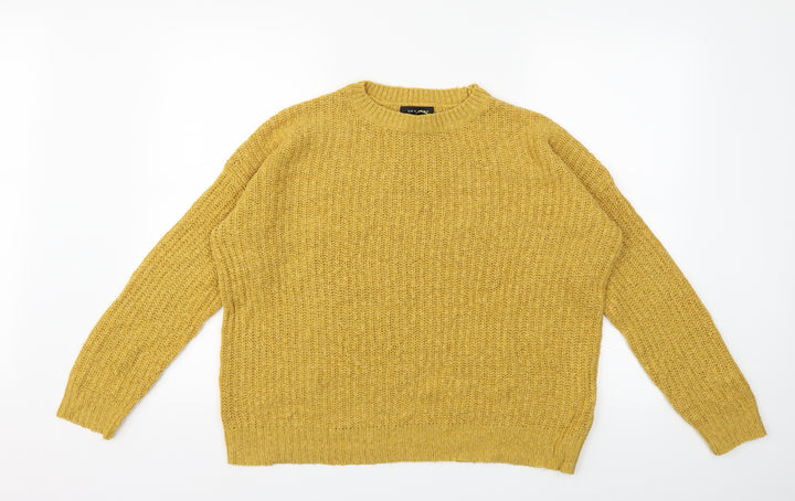 New Look Womens Yellow  Knit Pullover Jumper Size S