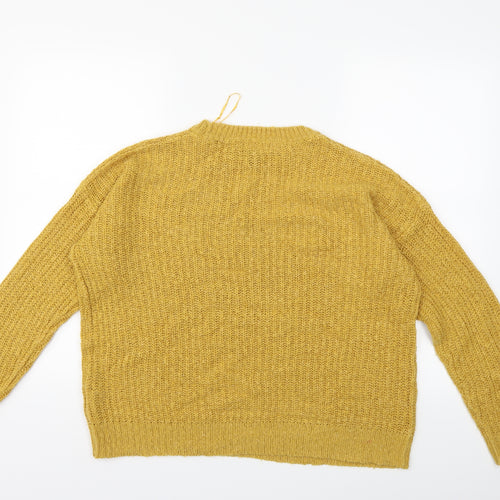 New Look Womens Yellow  Knit Pullover Jumper Size S