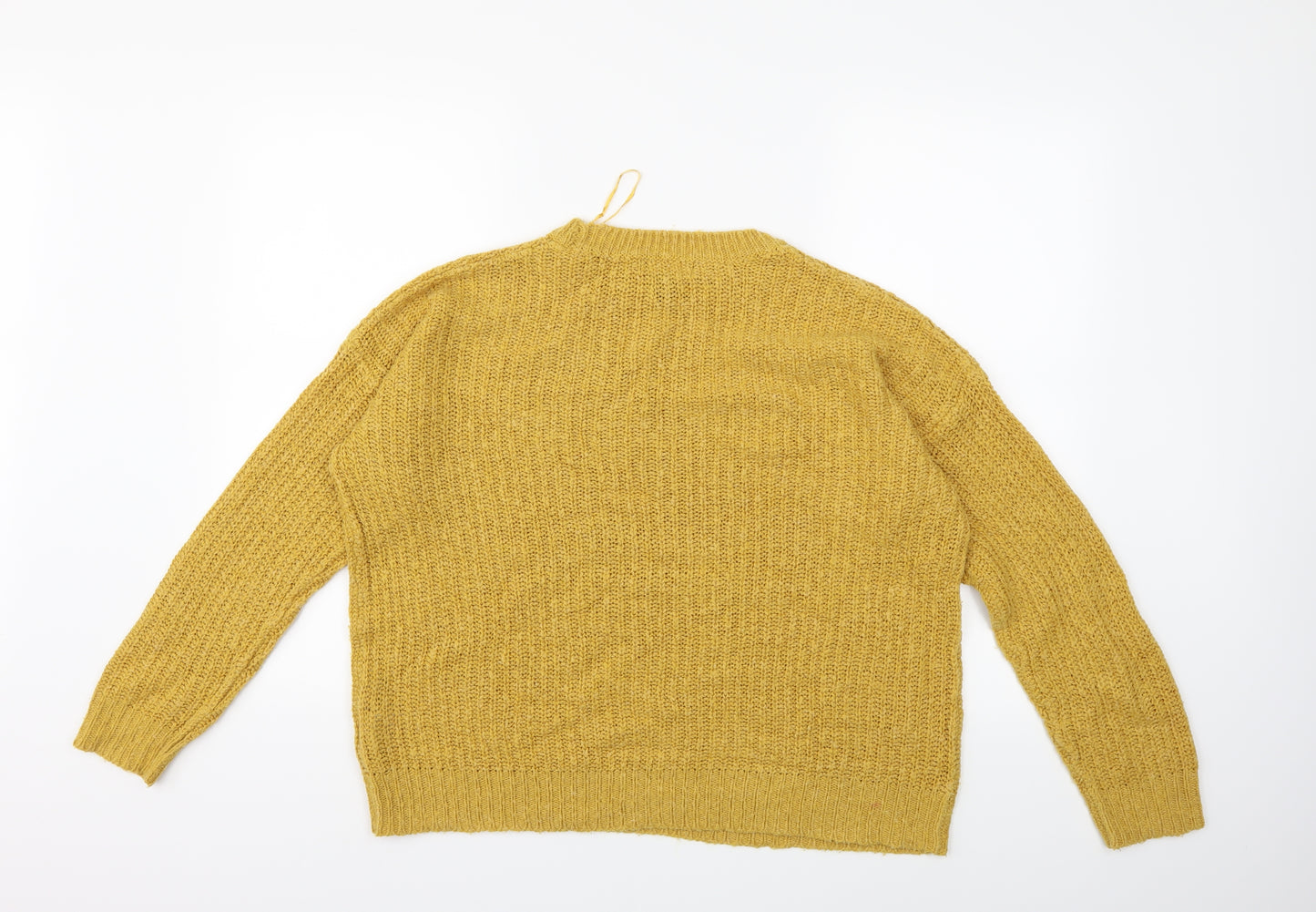 New Look Womens Yellow  Knit Pullover Jumper Size S