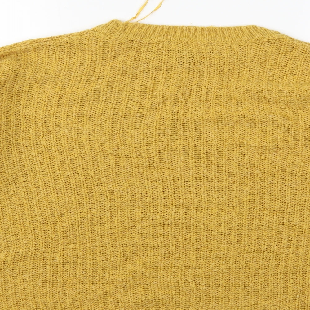 New Look Womens Yellow  Knit Pullover Jumper Size S
