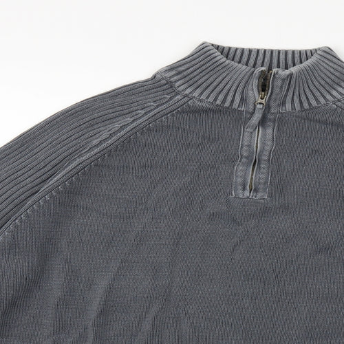 Maine Mens Grey  Knit Pullover Jumper Size M