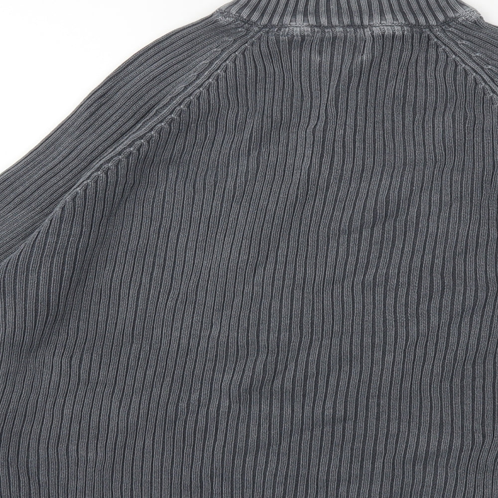 Maine Mens Grey  Knit Pullover Jumper Size M