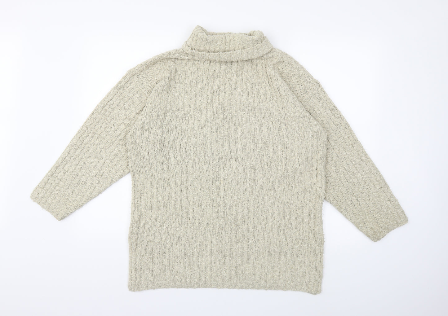 rohina Womens Beige  Knit Pullover Jumper Size S