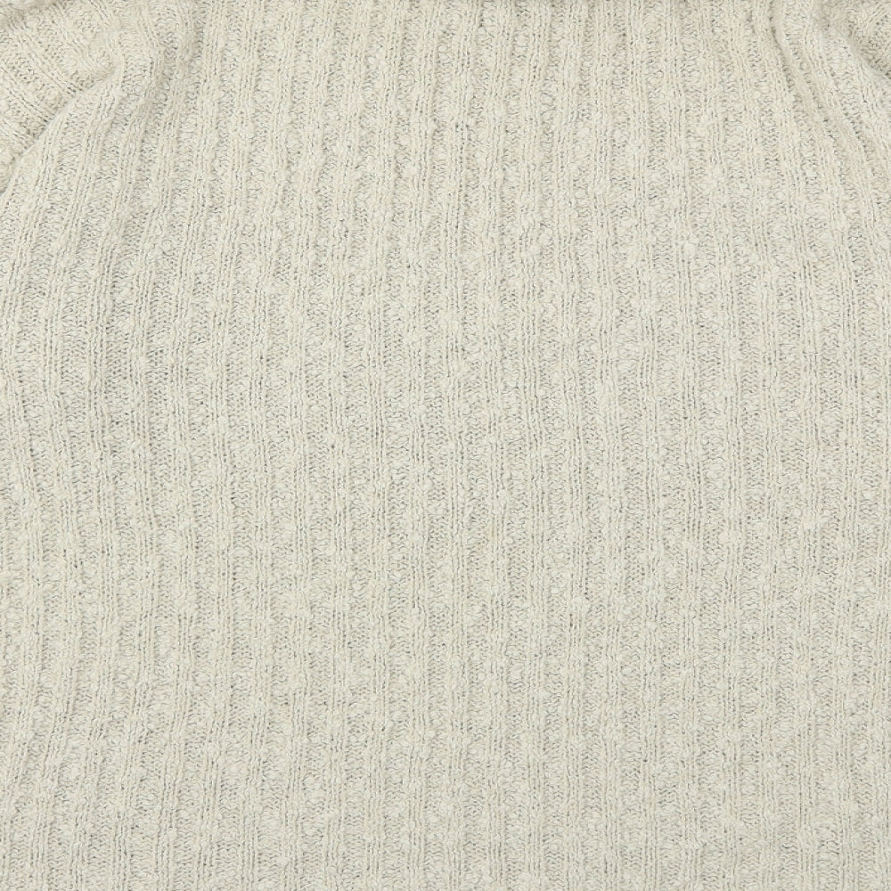 rohina Womens Beige  Knit Pullover Jumper Size S