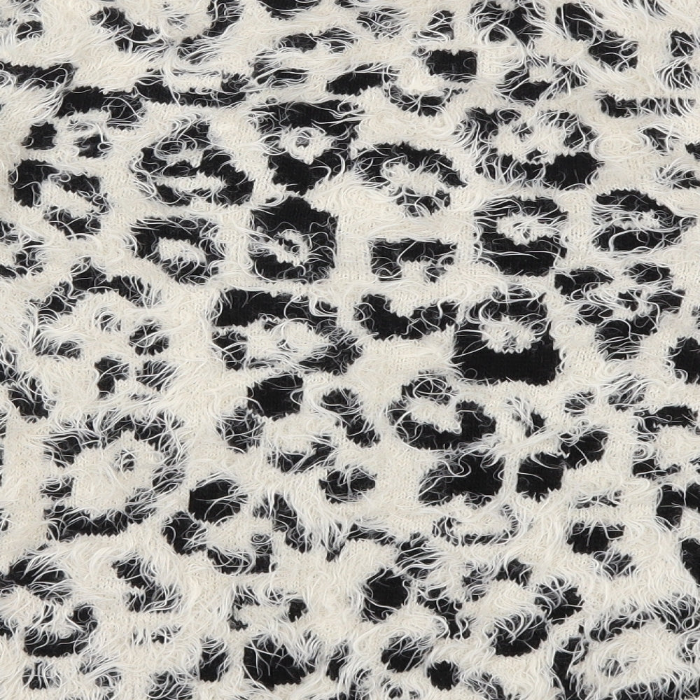Marks and Spencer Womens Beige Animal Print Knit Pullover Jumper Size 8