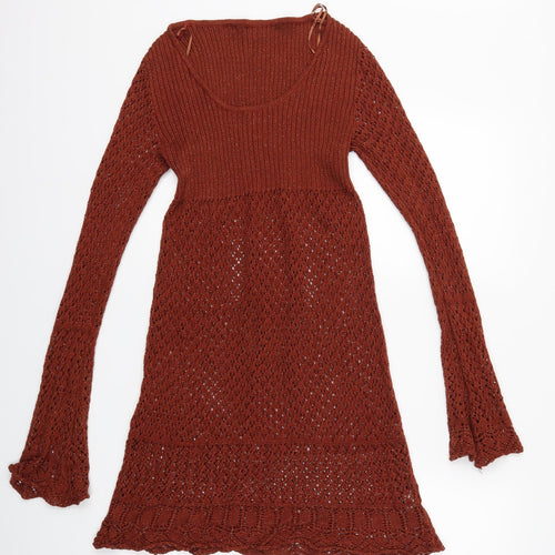Marks and Spencer Womens Brown  Knit Pullover Jumper Size 12