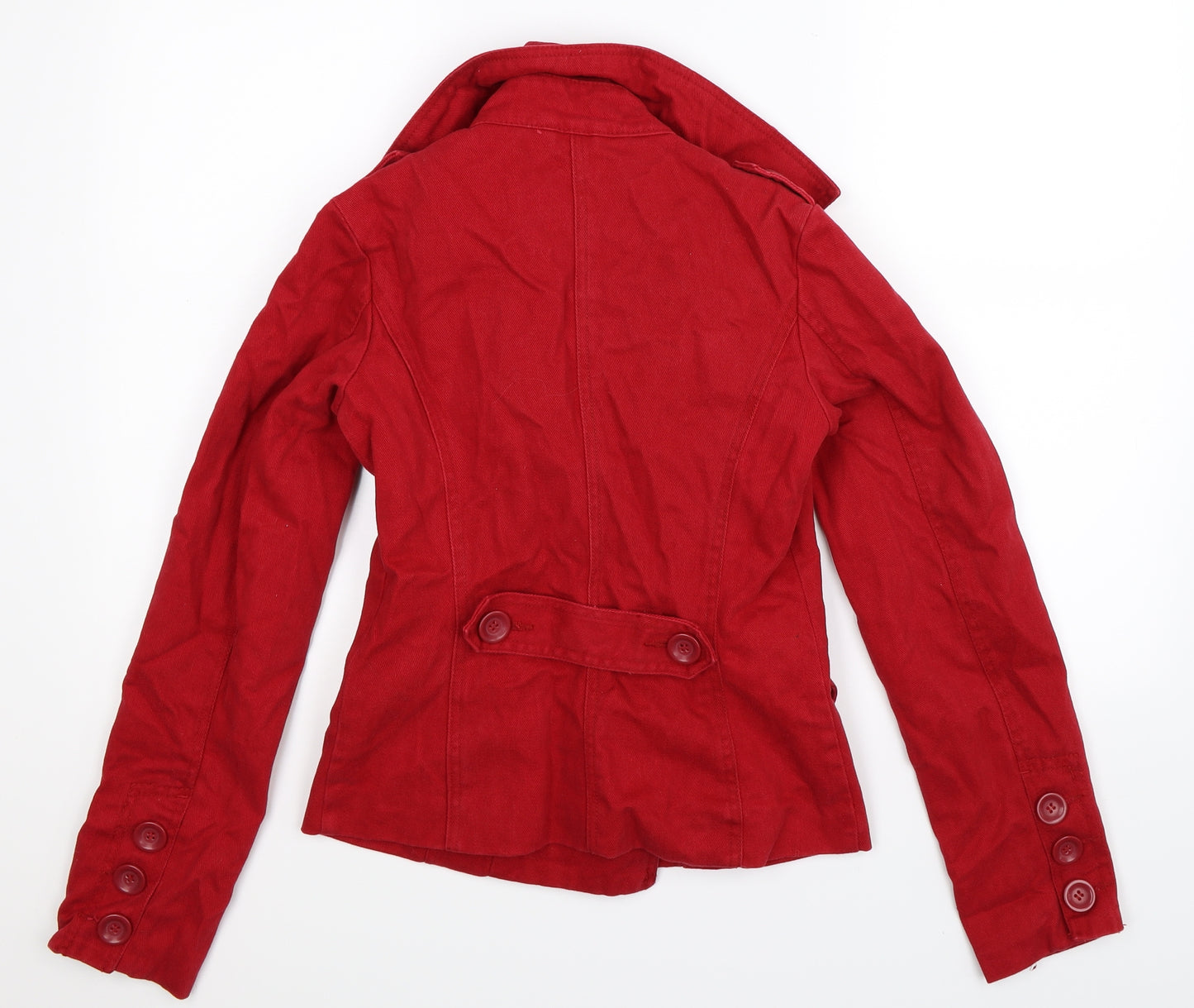 Preworn Womens Red  Denim Jacket  Size 10