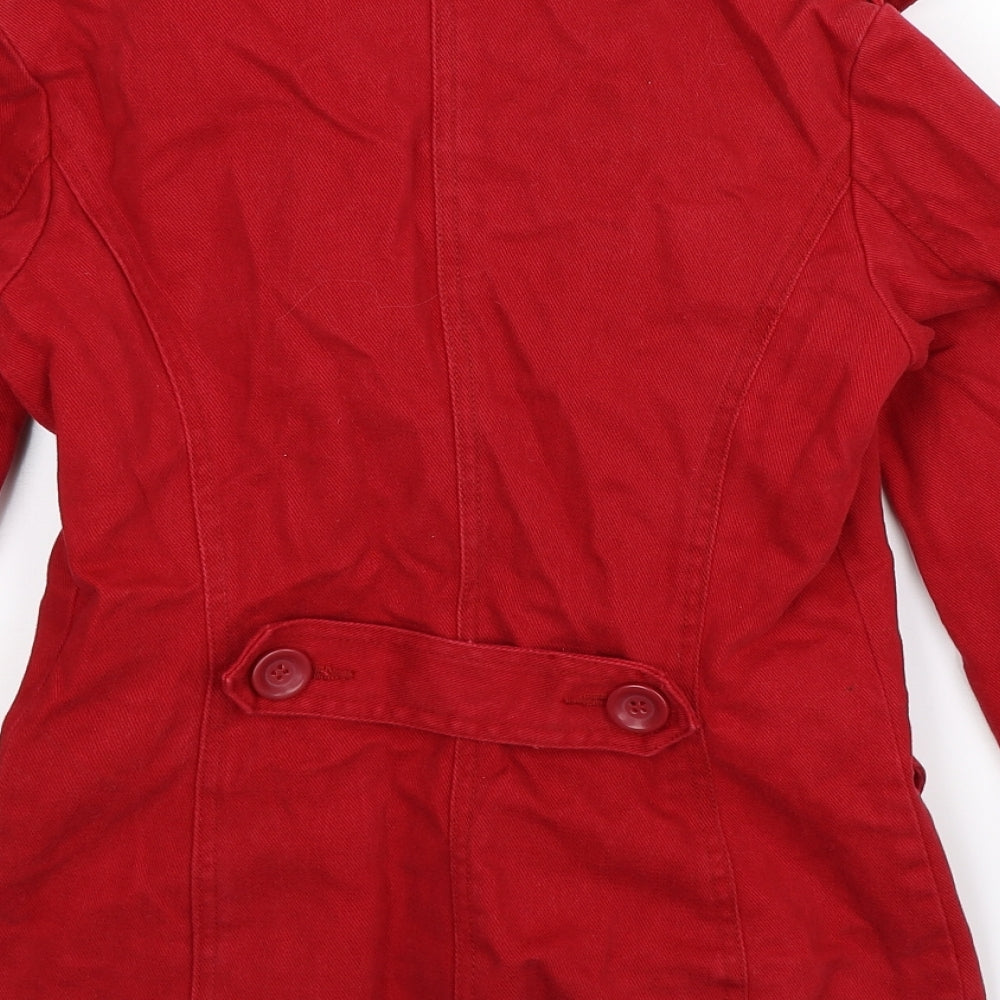 Preworn Womens Red  Denim Jacket  Size 10