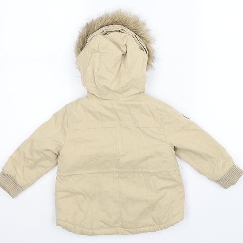 Zara Girls Beige   Parka Coat Size 18-24 Months