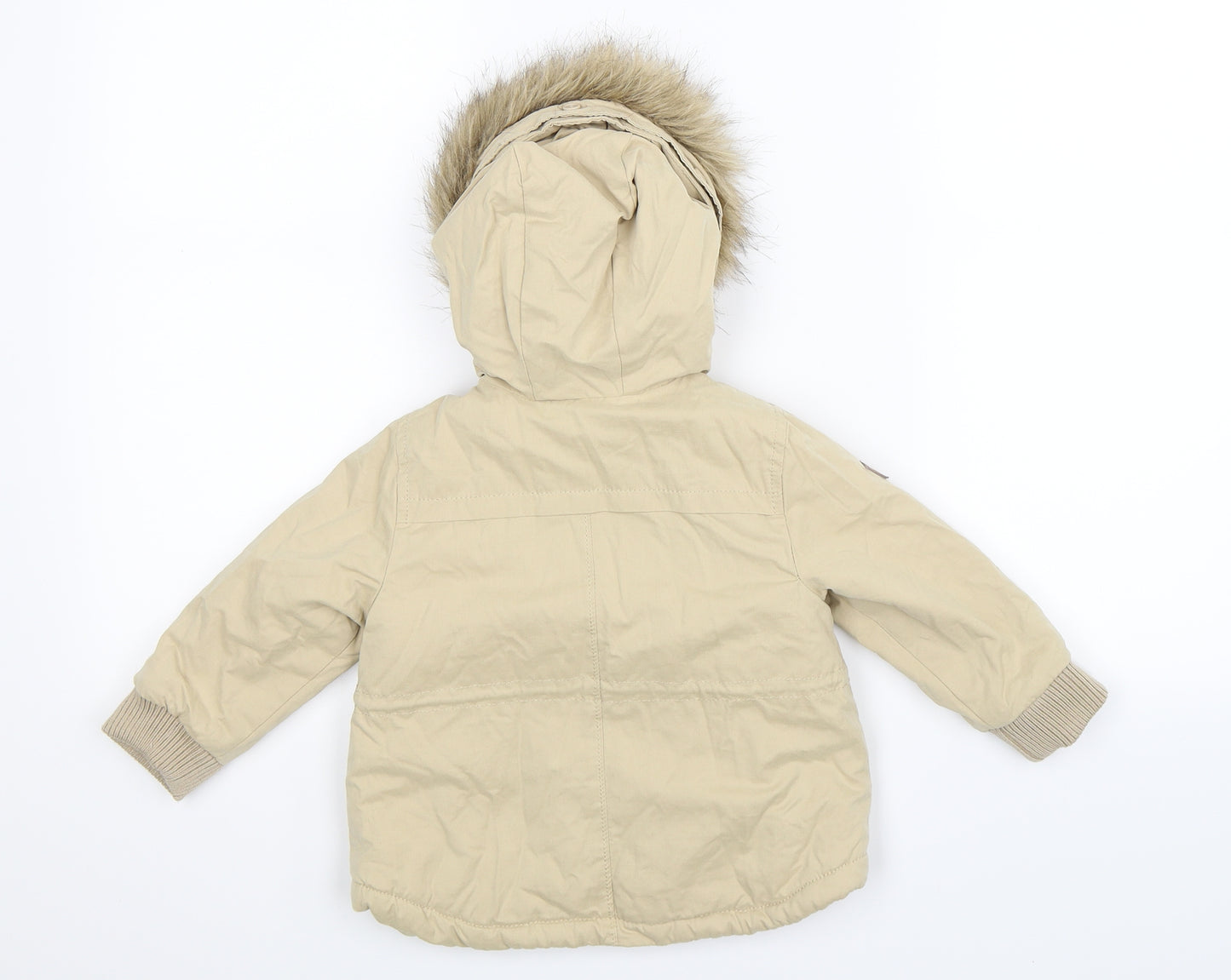 Zara Girls Beige   Parka Coat Size 18-24 Months