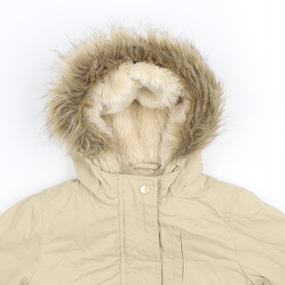 Zara Girls Beige   Parka Coat Size 18-24 Months