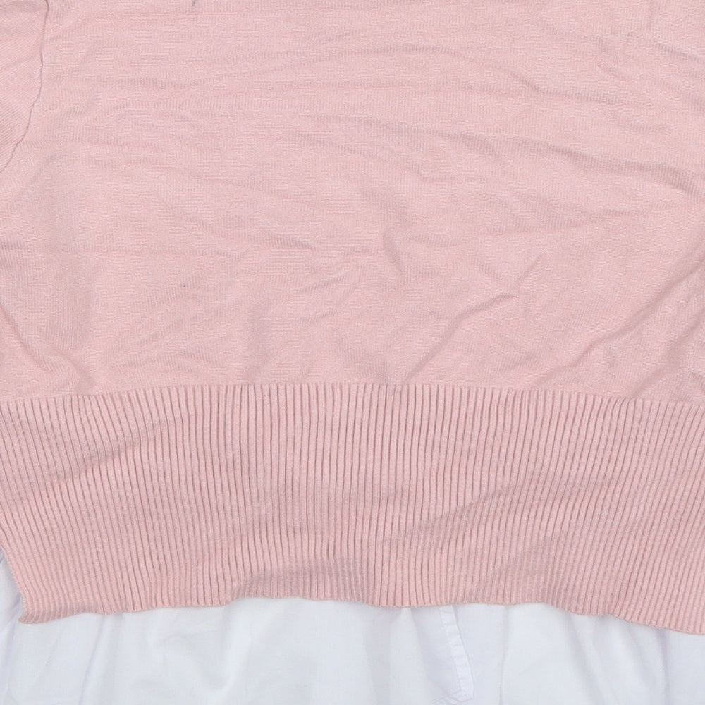 New Look Womens Pink  Knit Pullover Jumper Size M