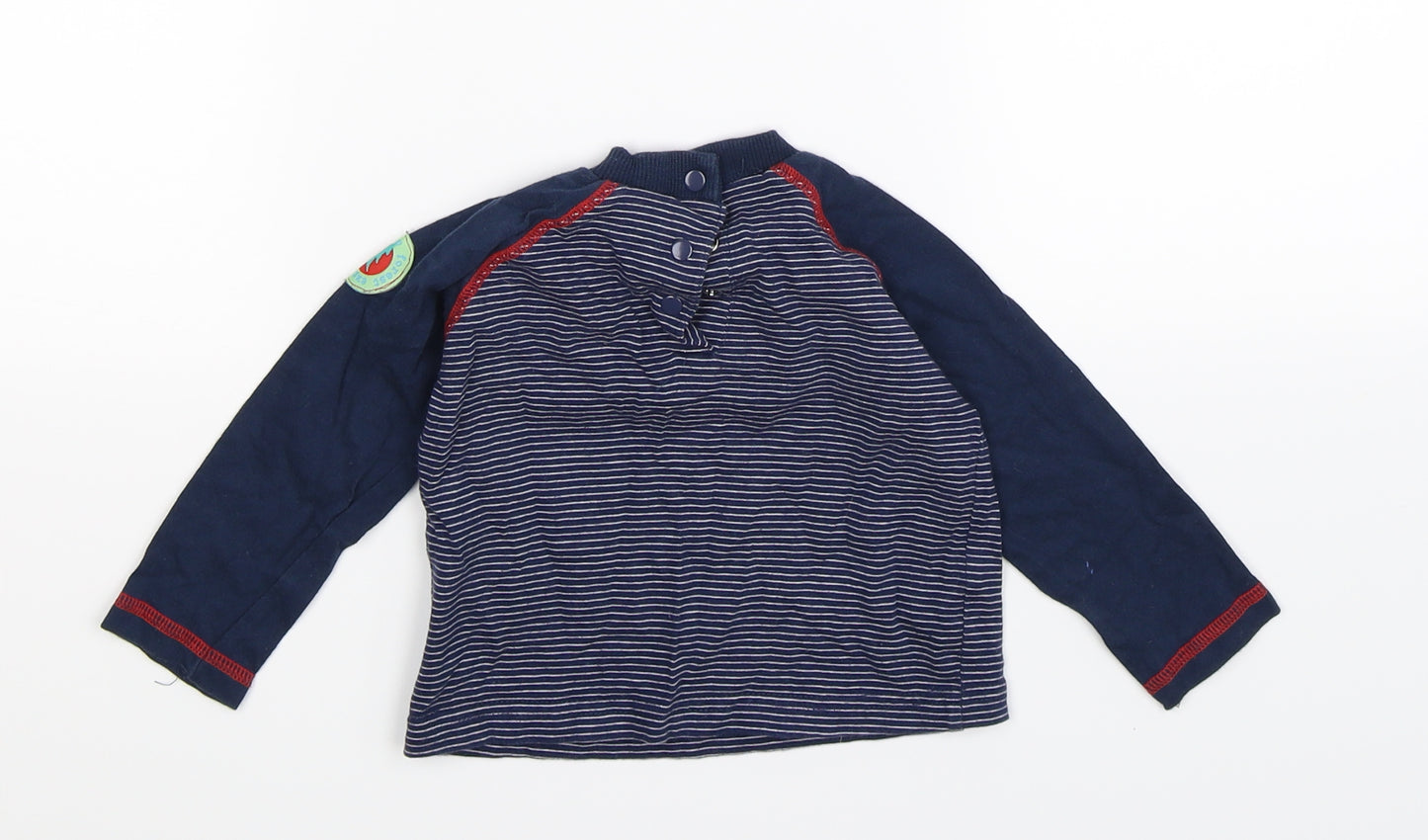 Preworn Baby Blue Striped  Basic T-Shirt Size 9-12 Months