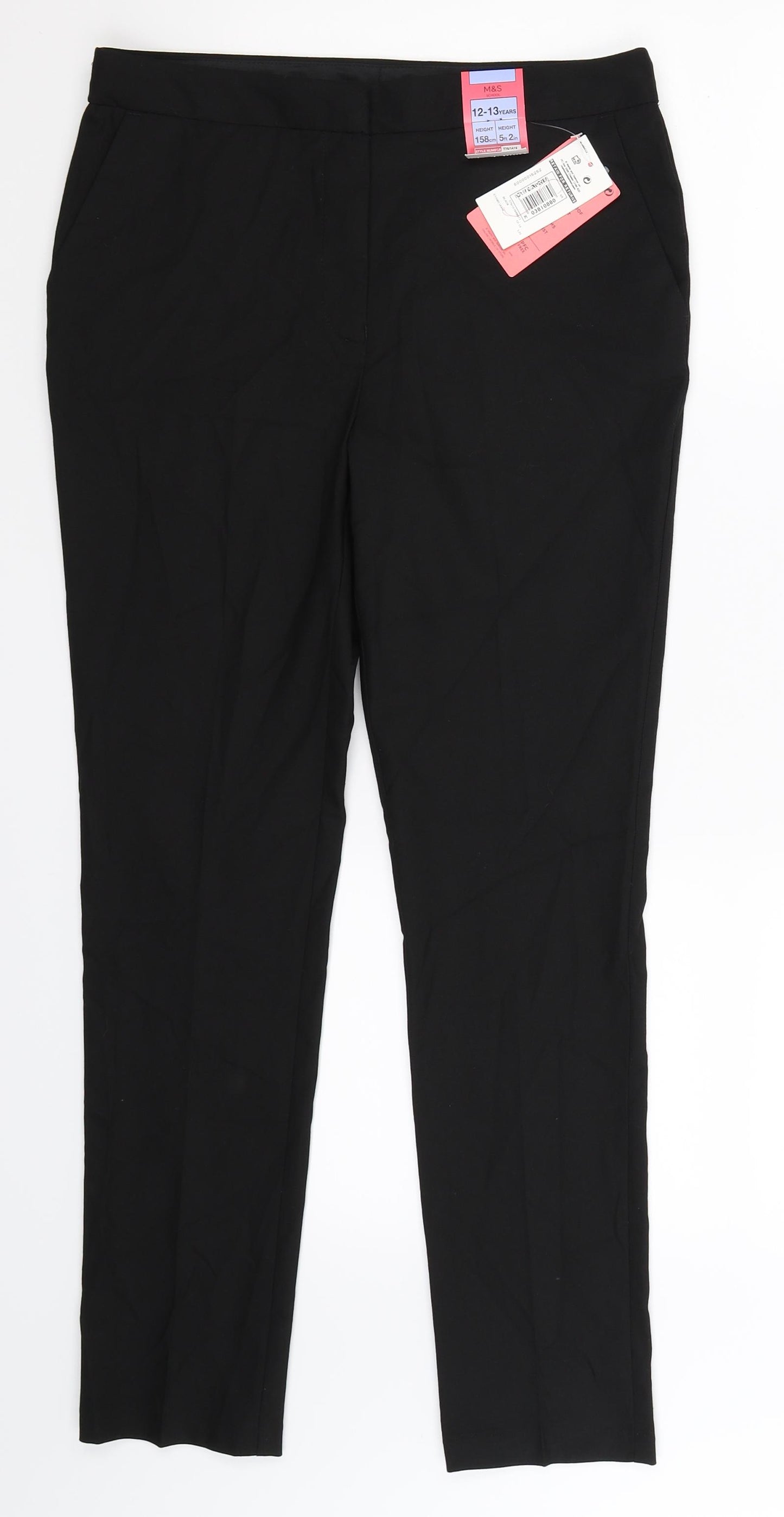 Marks and Spencer Boys Black   Dress Pants Trousers Size 12-13 Years