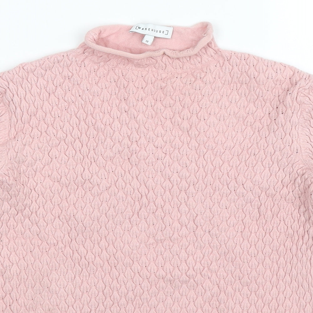 Warehouse Womens Pink  Knit Pullover Jumper Size 12