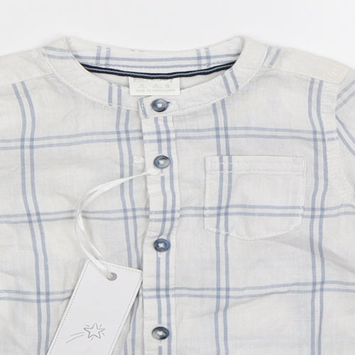 F&F Boys White Check  Basic Button-Up Size 18-24 Months