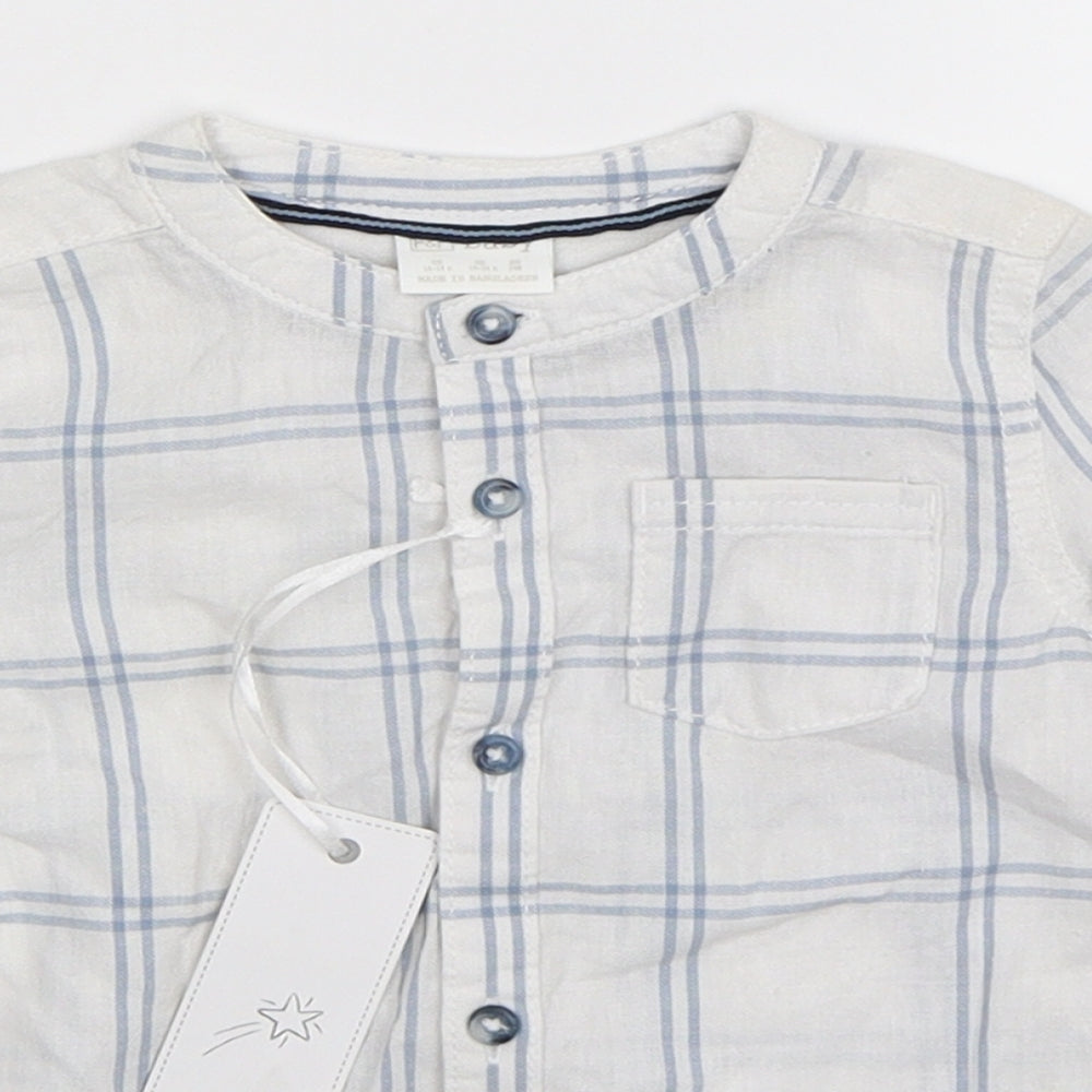 F&F Boys White Check  Basic Button-Up Size 18-24 Months