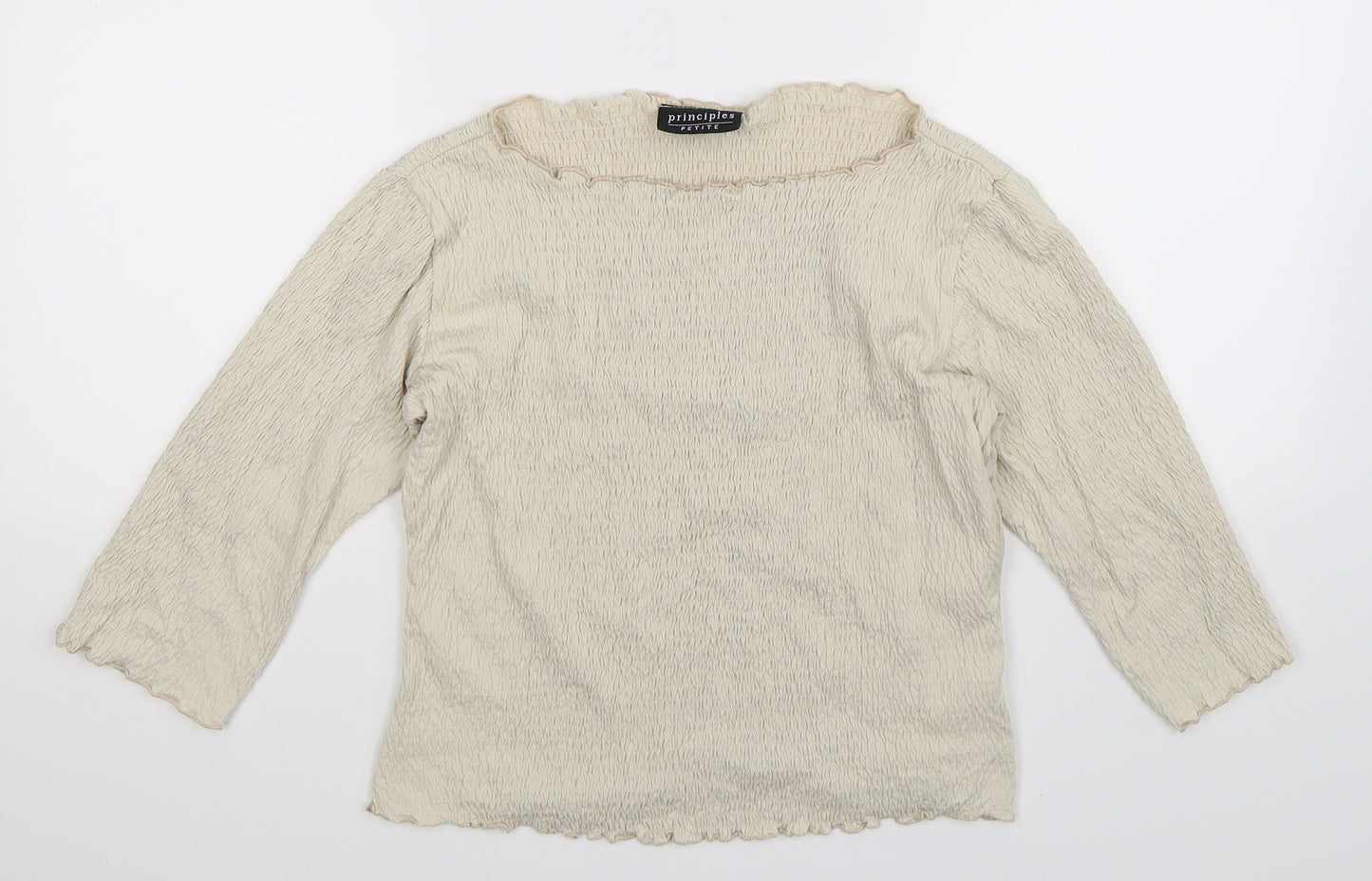 Principles Womens Beige   Basic T-Shirt Size 10