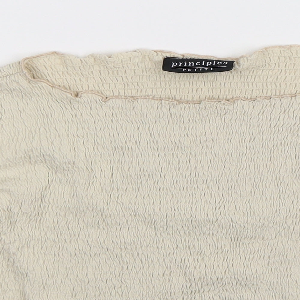 Principles Womens Beige   Basic T-Shirt Size 10