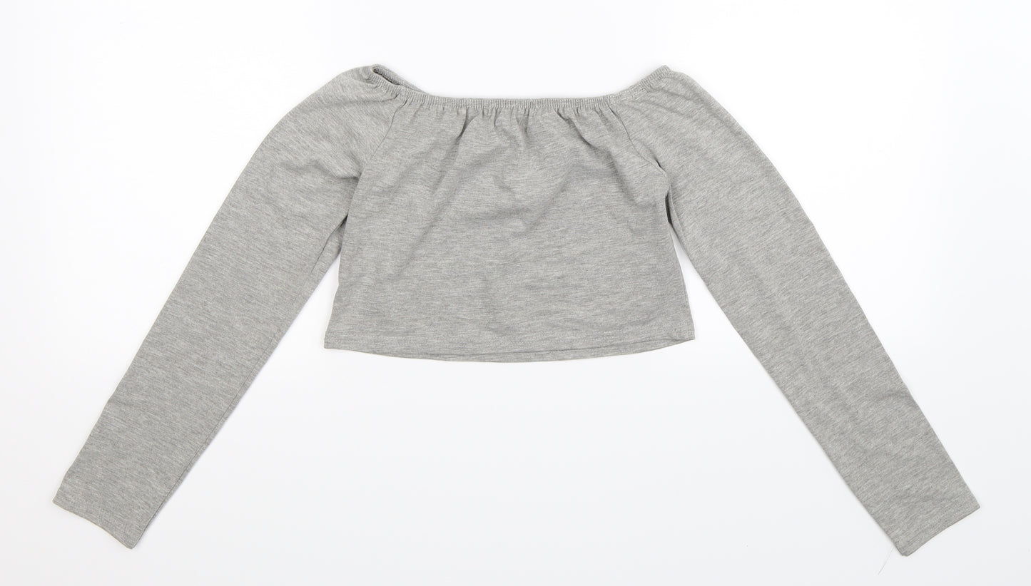 Boohoo Womens Grey   Basic T-Shirt Size 10