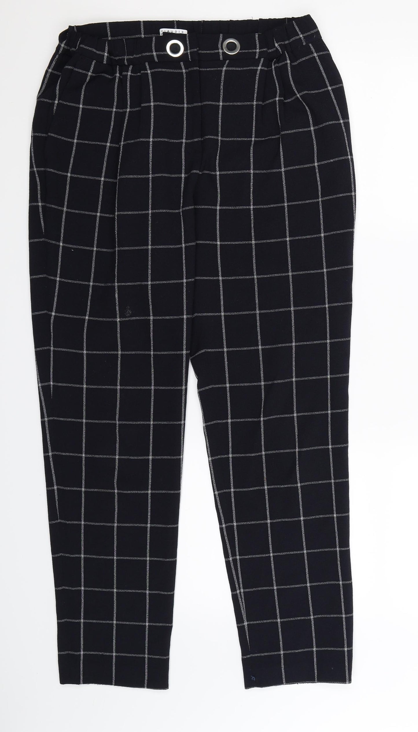 CLAUDIE PIERLOT Womens Blue Check  Trousers  Size 30 in L28 in