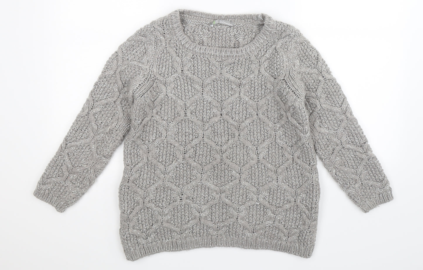 Marks and Spencer Womens Grey  Knit Pullover Jumper Size 8