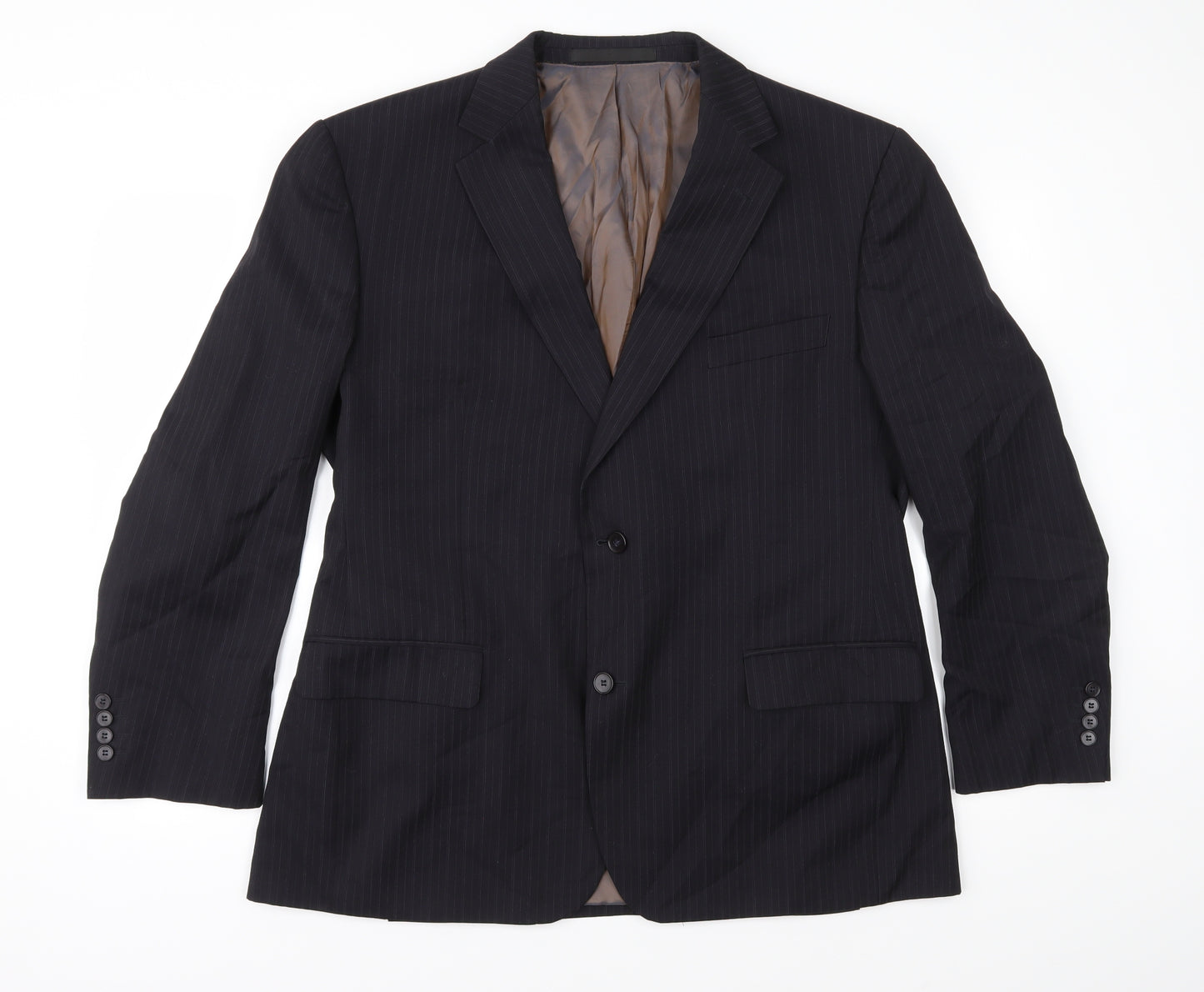 Marks and Spencer Mens Blue Striped  Jacket Suit Jacket Size 44