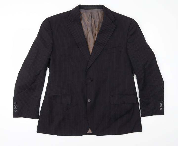 Marks and Spencer Mens Blue Striped  Jacket Suit Jacket Size 44