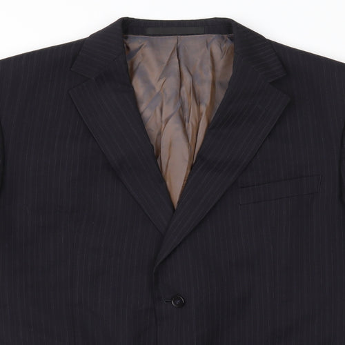 Marks and Spencer Mens Blue Striped  Jacket Suit Jacket Size 44