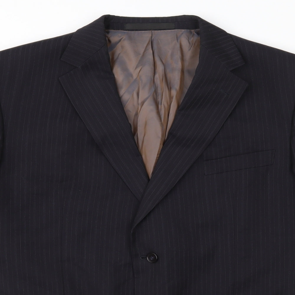 Marks and Spencer Mens Blue Striped  Jacket Suit Jacket Size 44