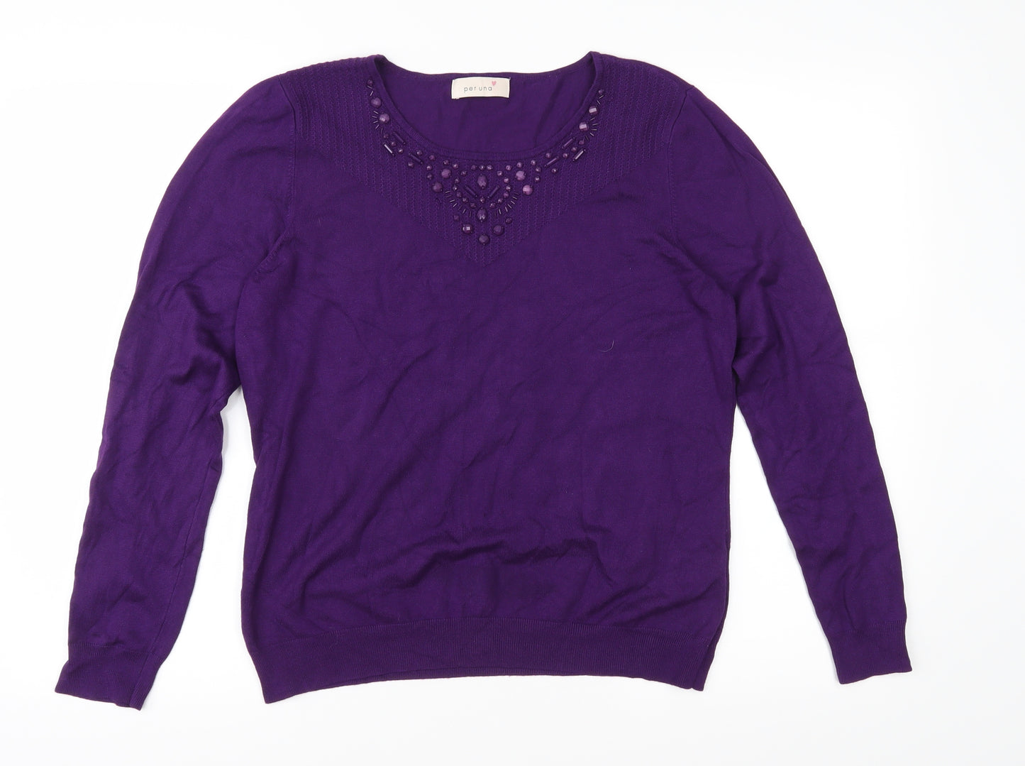 Marks and Spencer Womens Purple  Knit Pullover Jumper Size 14