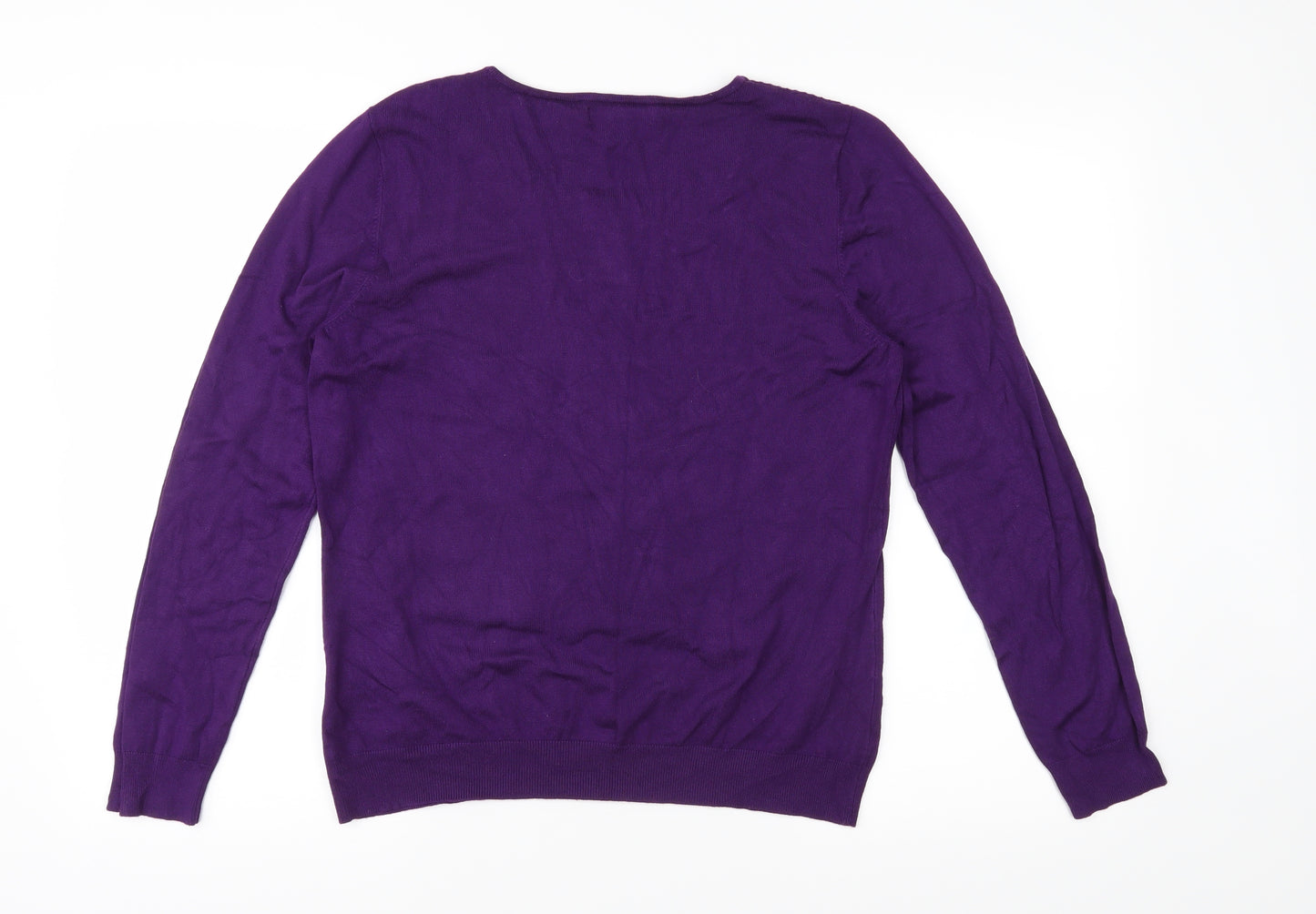 Marks and Spencer Womens Purple  Knit Pullover Jumper Size 14