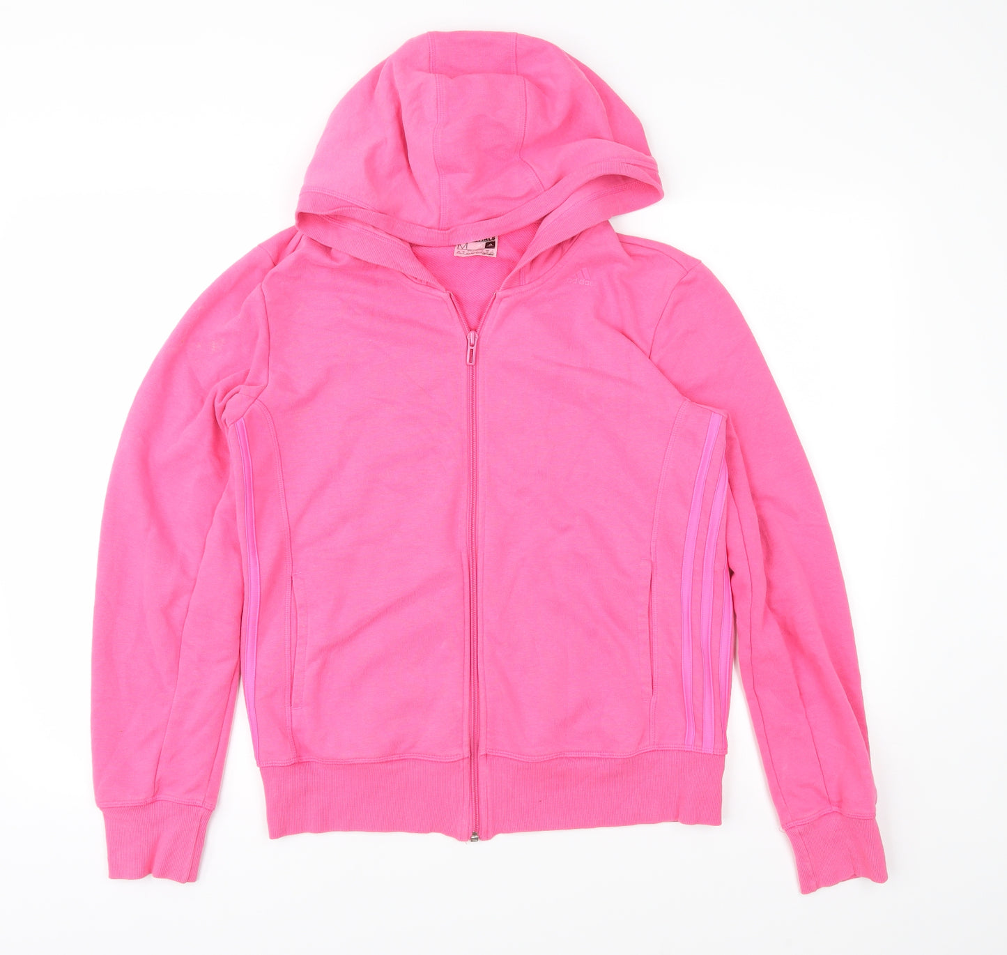 adidas Womens Pink  Jersey Full Zip Hoodie Size M