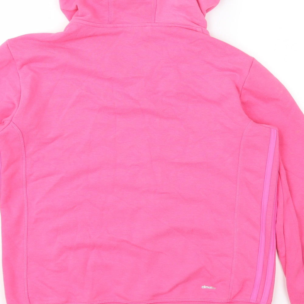 adidas Womens Pink  Jersey Full Zip Hoodie Size M