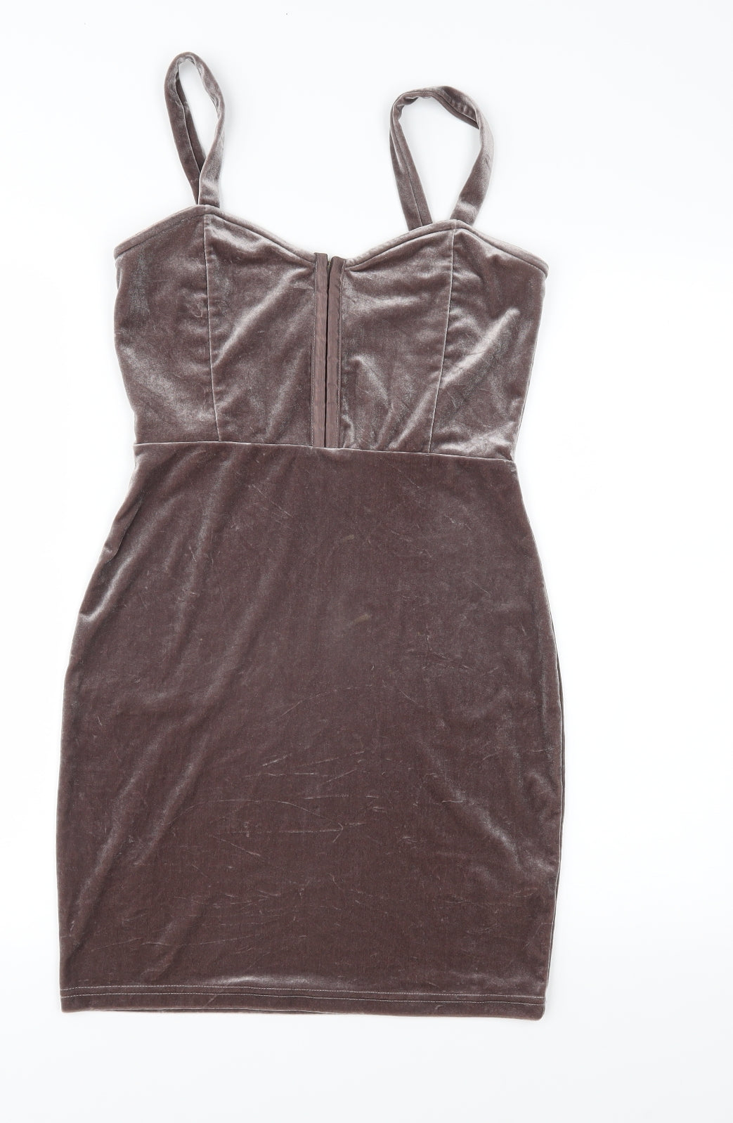 Divided Womens Brown  Velour Slip Dress  Size 12