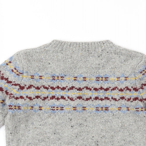 John Lewis Boys Grey Fair Isle Knit Pullover Jumper Size 5 Years