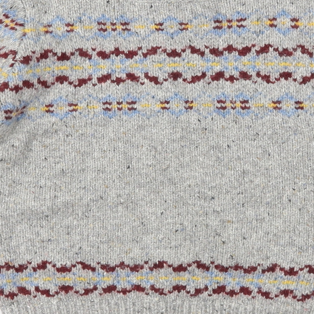 John Lewis Boys Grey Fair Isle Knit Pullover Jumper Size 5 Years