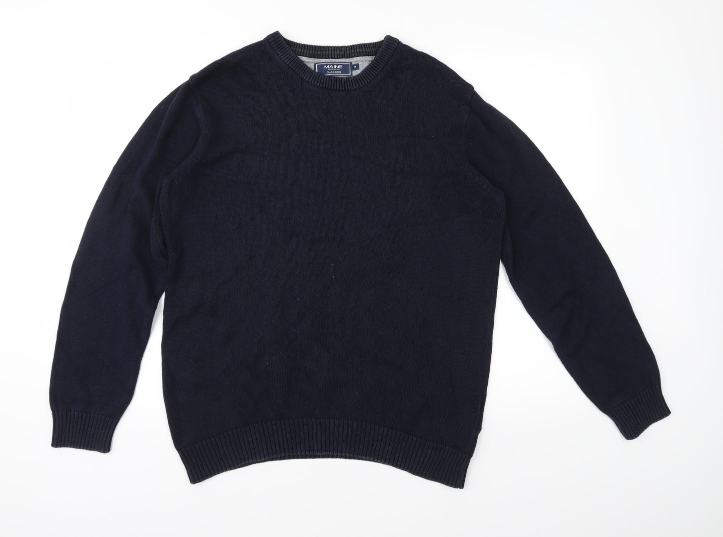 Maine New England Mens Blue  Knit Pullover Jumper Size M