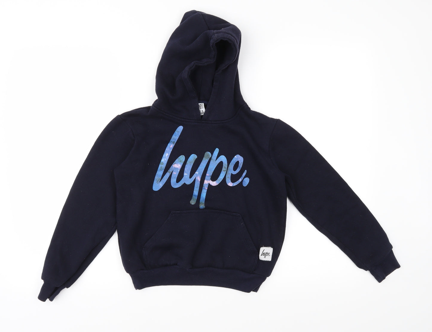 Hype Girls Blue  Jersey Pullover Hoodie Size 7-8 Years