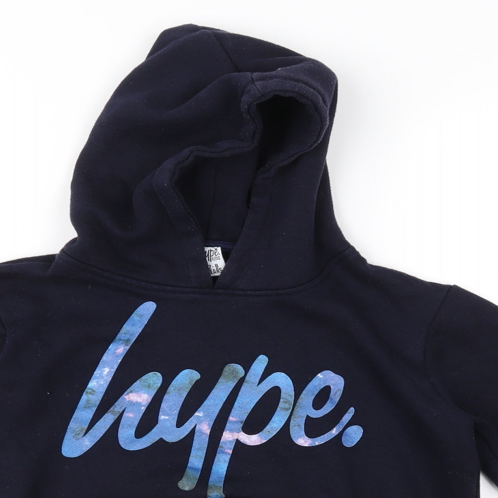 Hype Girls Blue  Jersey Pullover Hoodie Size 7-8 Years