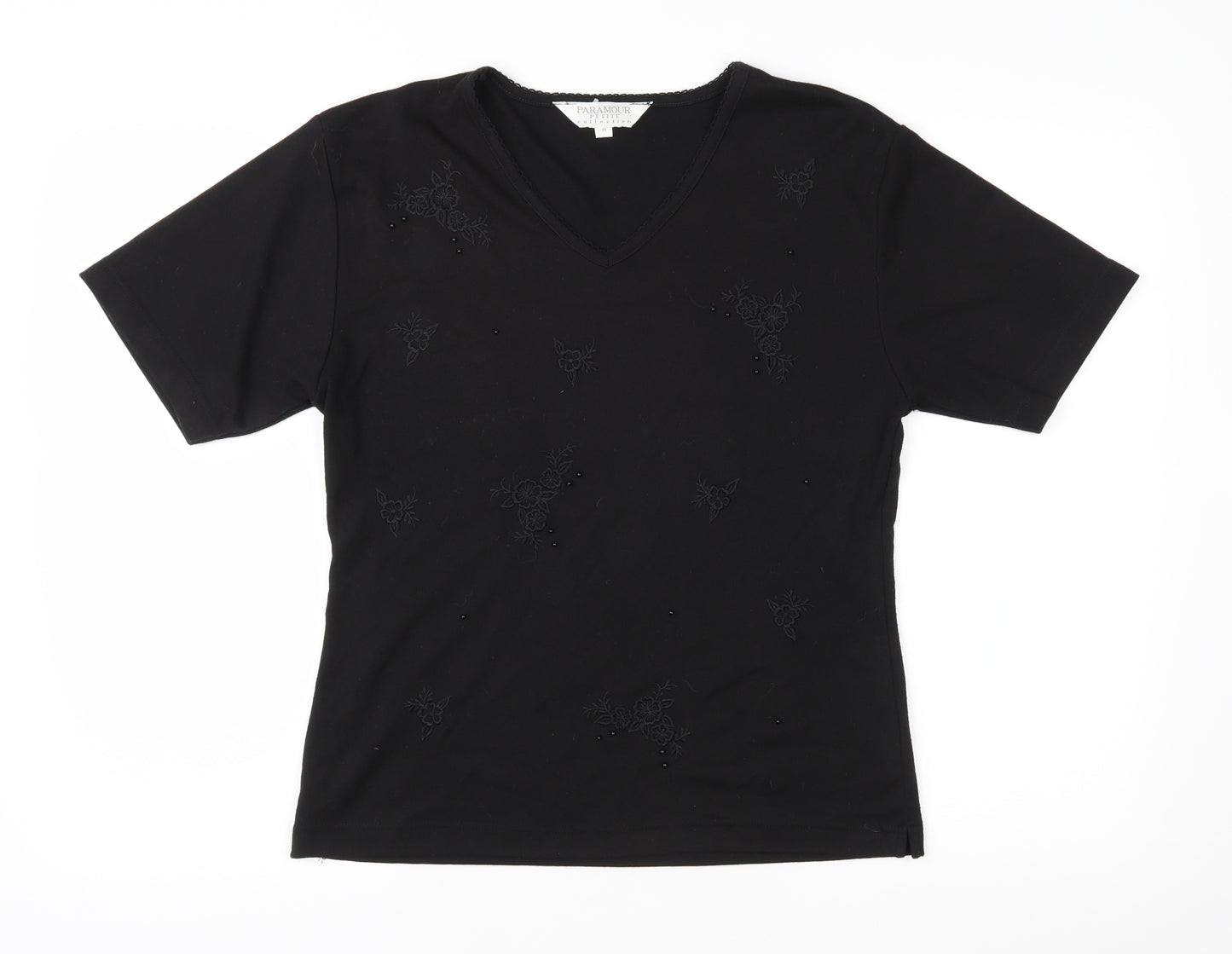 Paramour Womens Black  Jersey Basic T-Shirt Size M