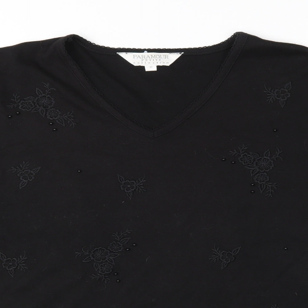 Paramour Womens Black  Jersey Basic T-Shirt Size M