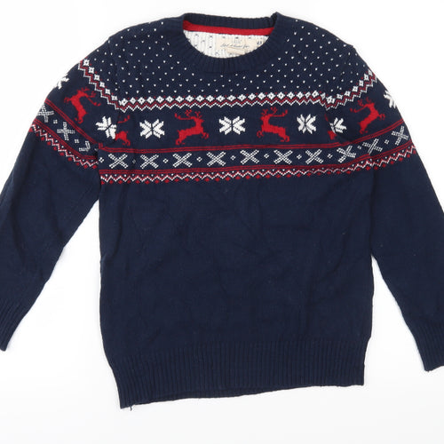 H&M Boys Blue  Knit Pullover Jumper Size 9-10 Years