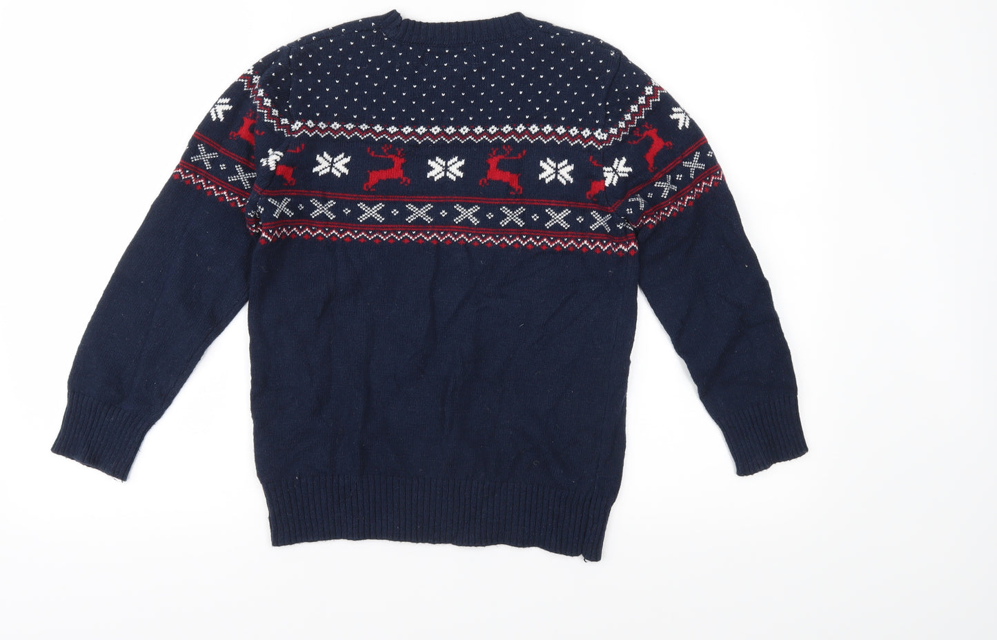 H&M Boys Blue  Knit Pullover Jumper Size 9-10 Years