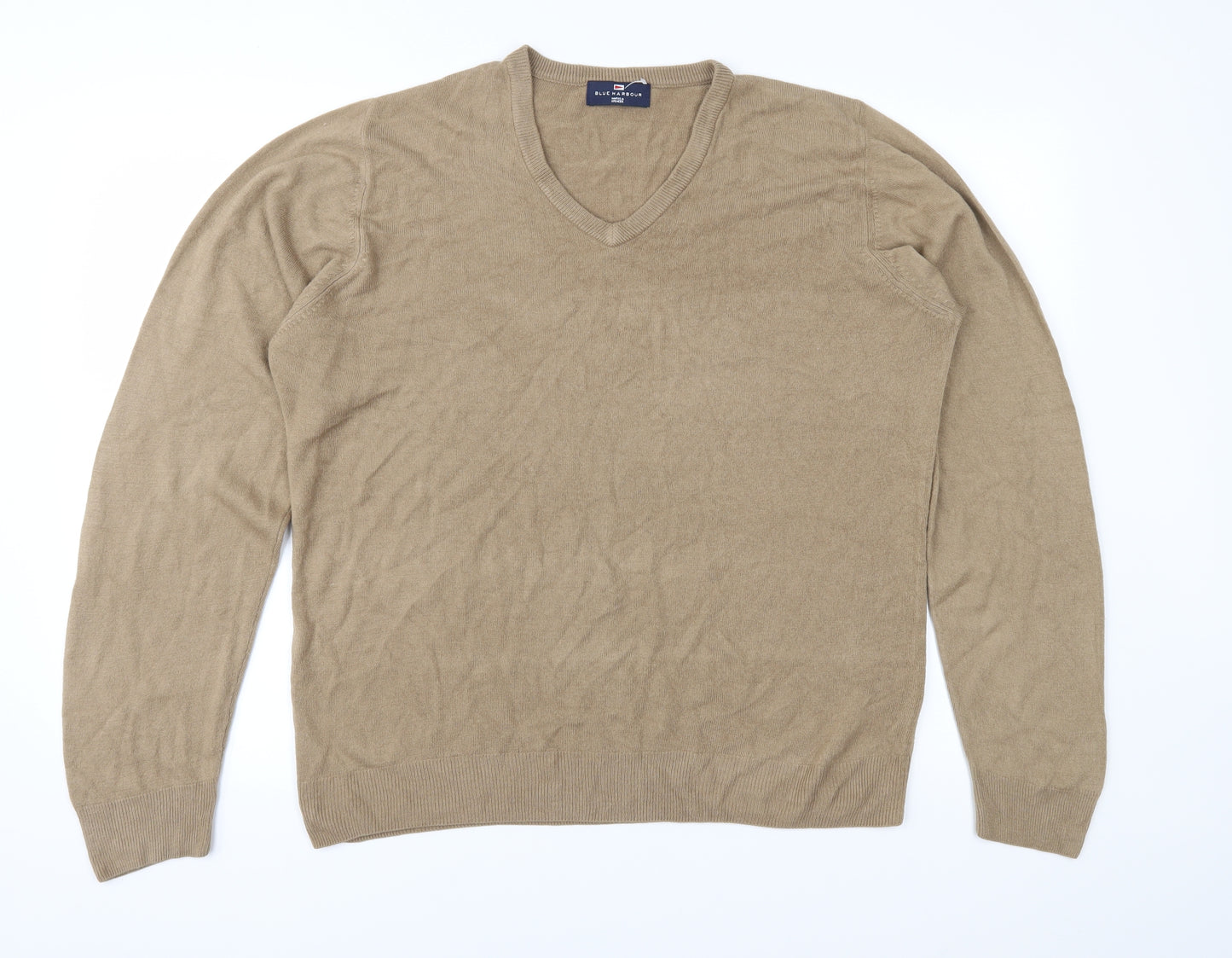 Blue Harbour Mens Brown  Knit Pullover Jumper Size L