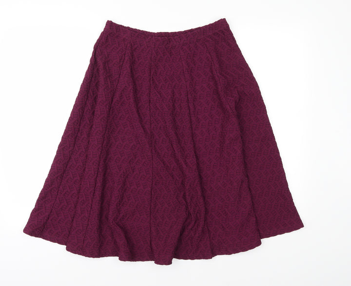 Amber Womens Purple A-Line Skirt Size 12