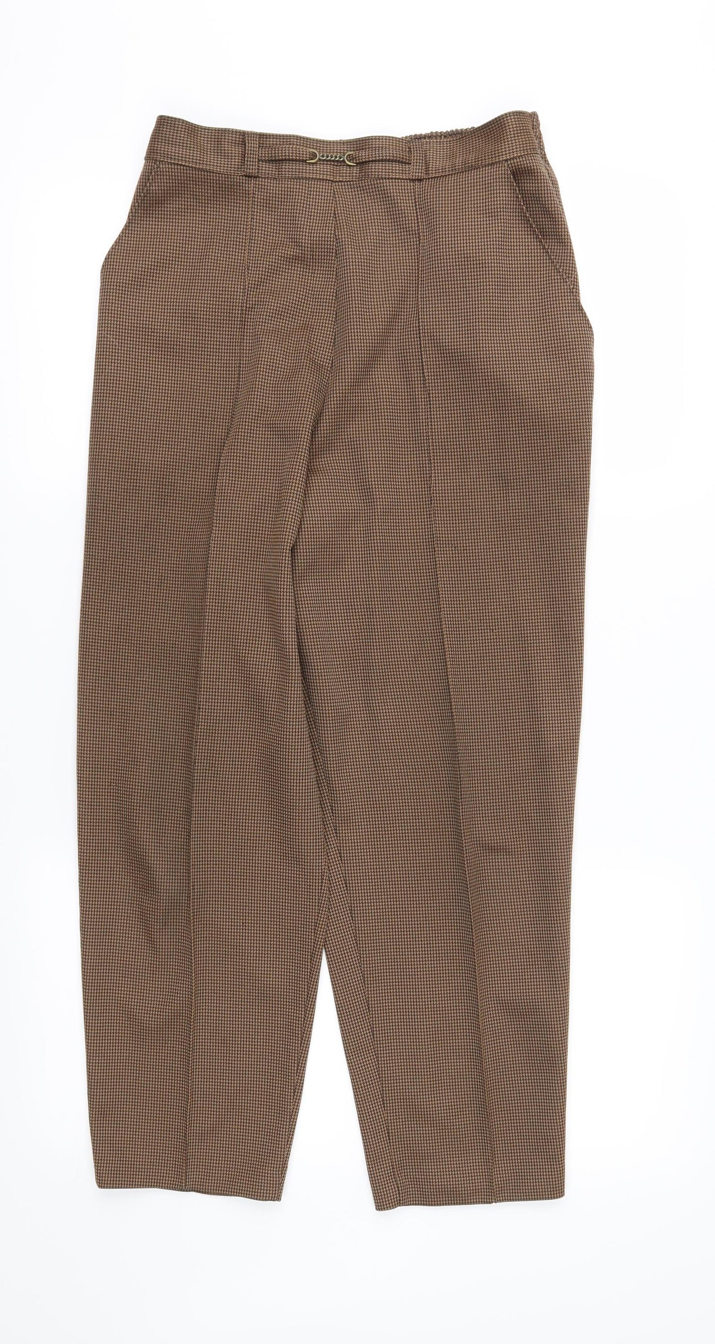 St Michael Womens Brown Houndstooth  Trousers  Size 14 L26 in