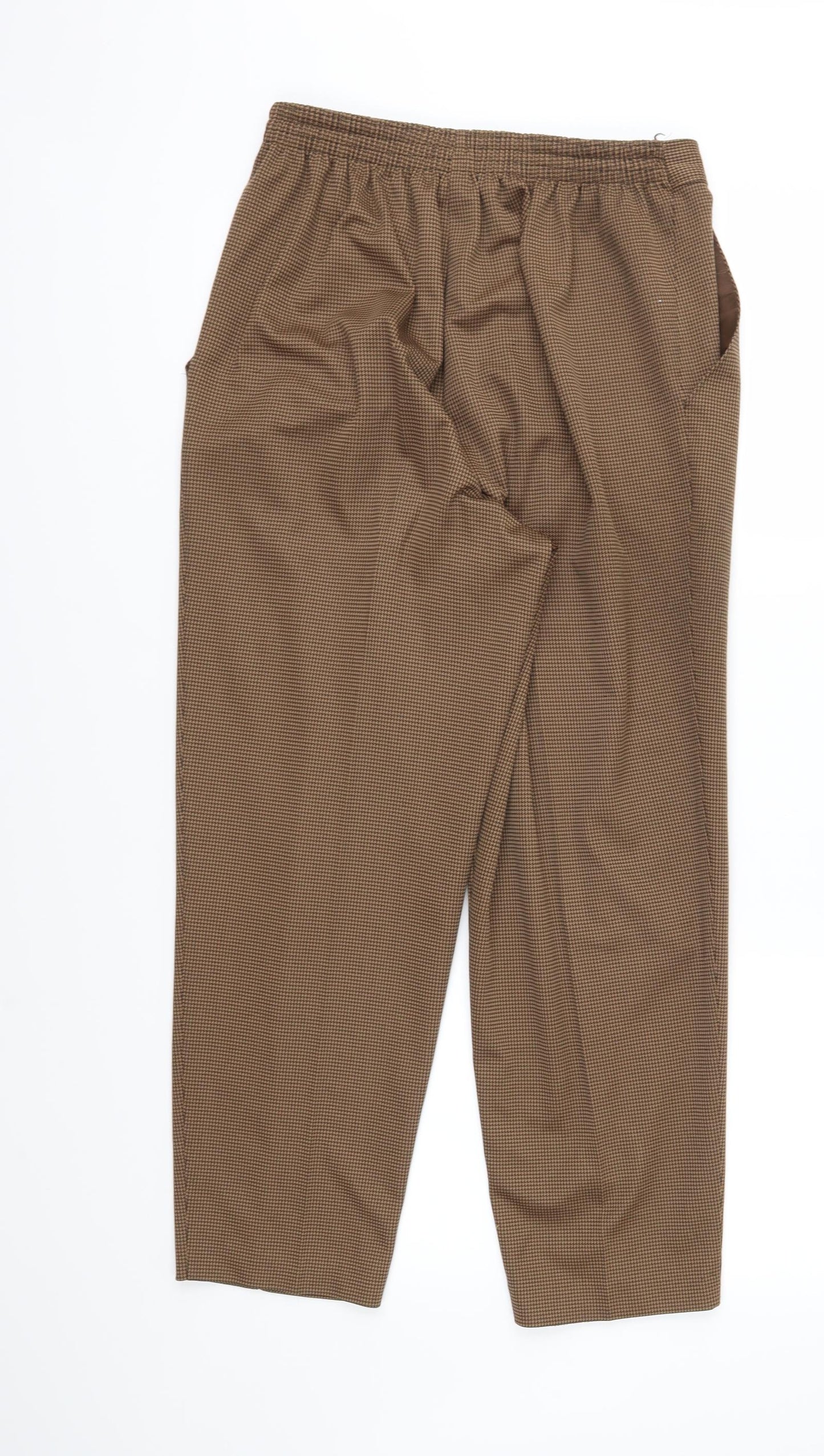 St Michael Womens Brown Houndstooth  Trousers  Size 14 L26 in