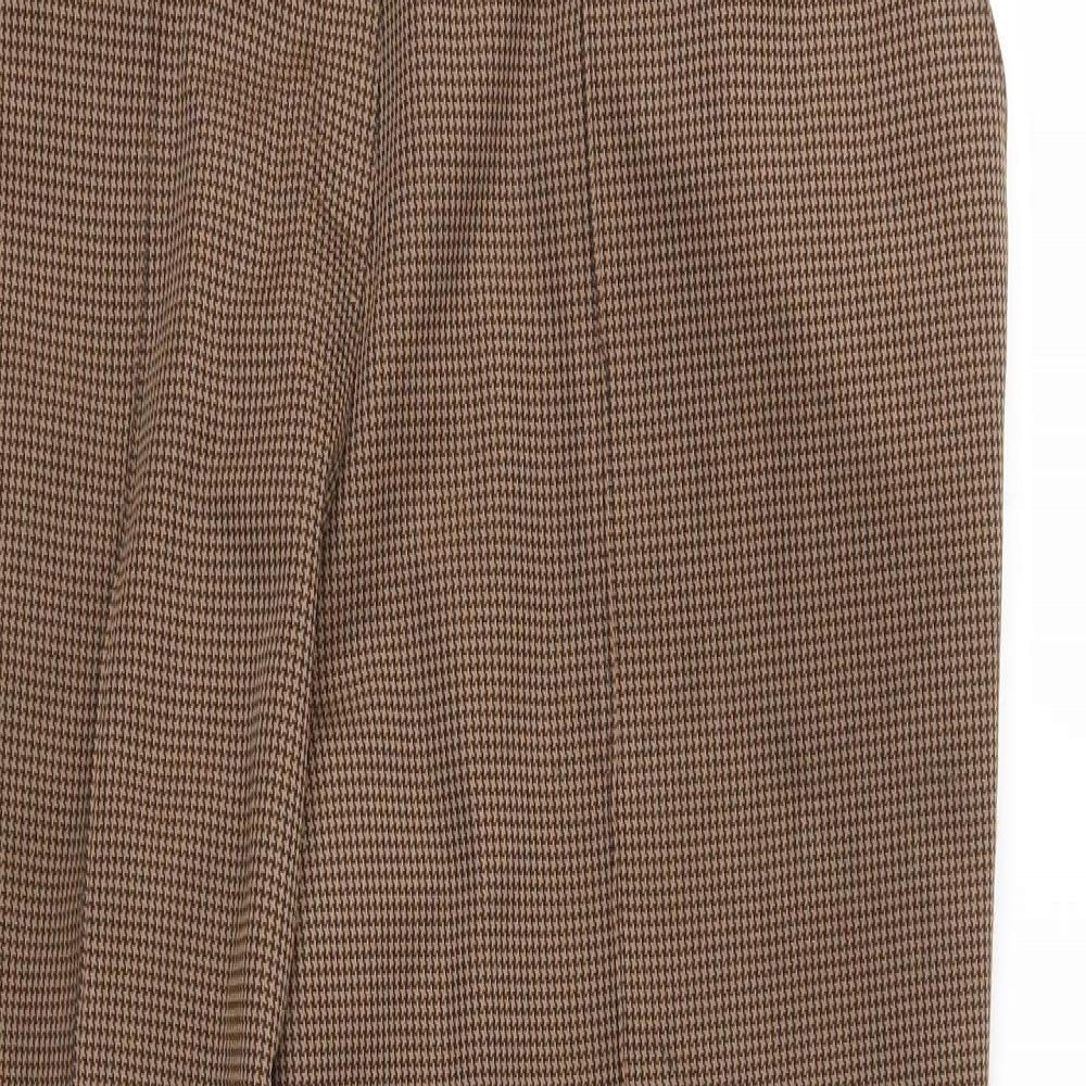 St Michael Womens Brown Houndstooth  Trousers  Size 14 L26 in